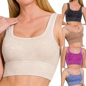 “ Aurora Bralette ” Cropped Ribbed Tank | Various Colors